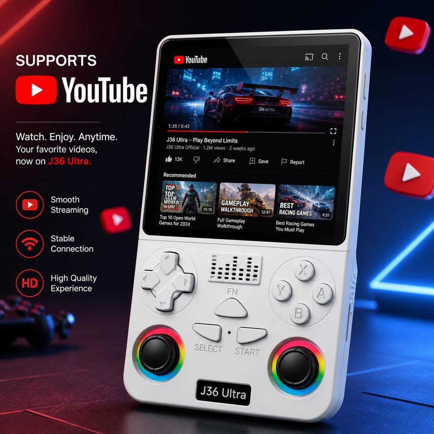 J36 Ultra Pro Handheld Gaming Console