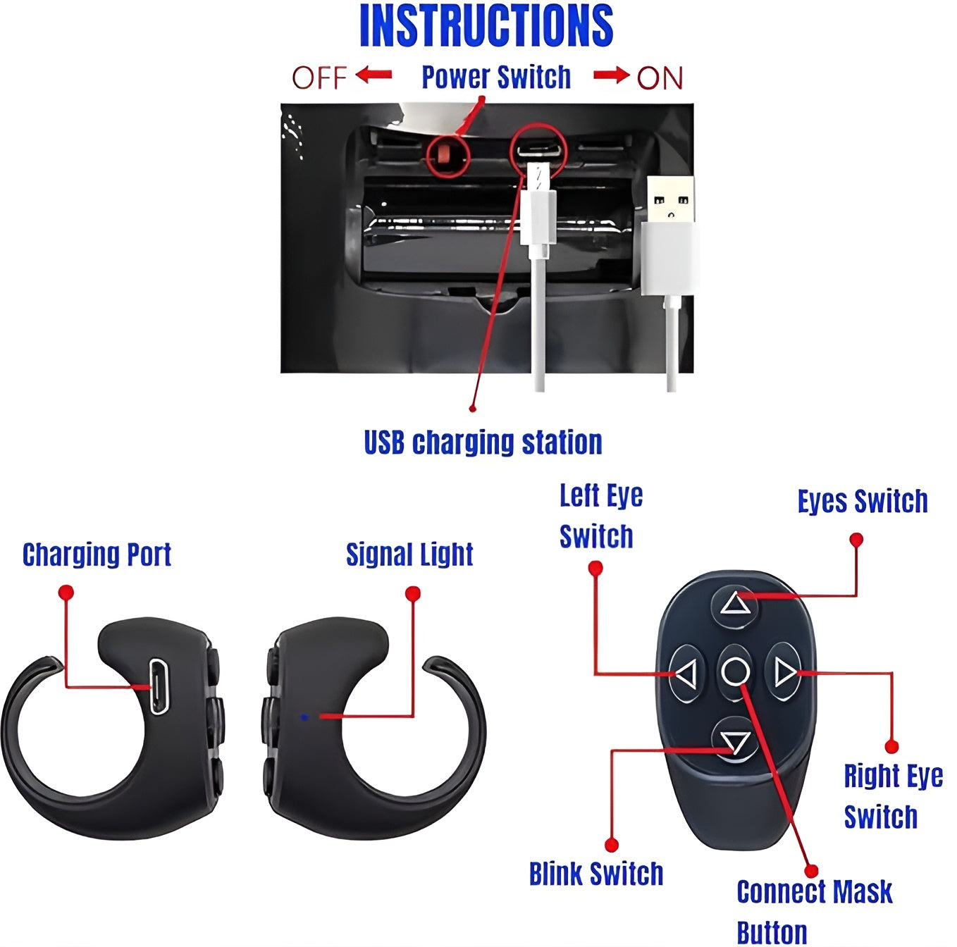 SPIDERMAN EYE BLINK MASK WITH RING REMOTE
