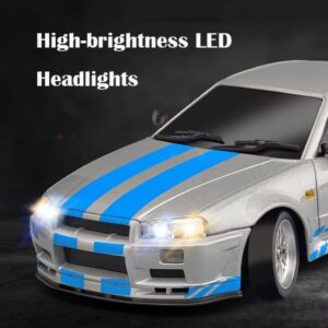 LDRC LD1899 Nissan Skyline GTR R34 1/18 Scale RWD RC Drift Car with Gyro & LED – RTR India