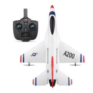 WLtoys A200 RC Plane – 2 Channel F-16 Fighter Jet Design Remote Control Aircraft with 6-Axis Gyro & EPP Material (2.4GHz)