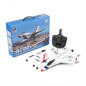 WLtoys A200 RC Plane – 2 Channel F-16 Fighter Jet Design Remote Control Aircraft with 6-Axis Gyro & EPP Material (2.4GHz)